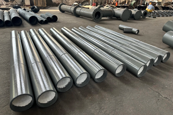 陶瓷耐磨除塵管道內粘貼氧化鋁